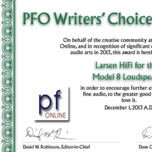 Writers Choice Award - Positive Feedback Online (2013)