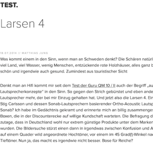 Test Larsen 4 - HiFi Statement Netmagazine (2014)